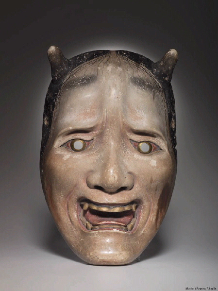 Masque de nô : démon Hannya - Namanari (démon de la jalousie, démon à cornes)