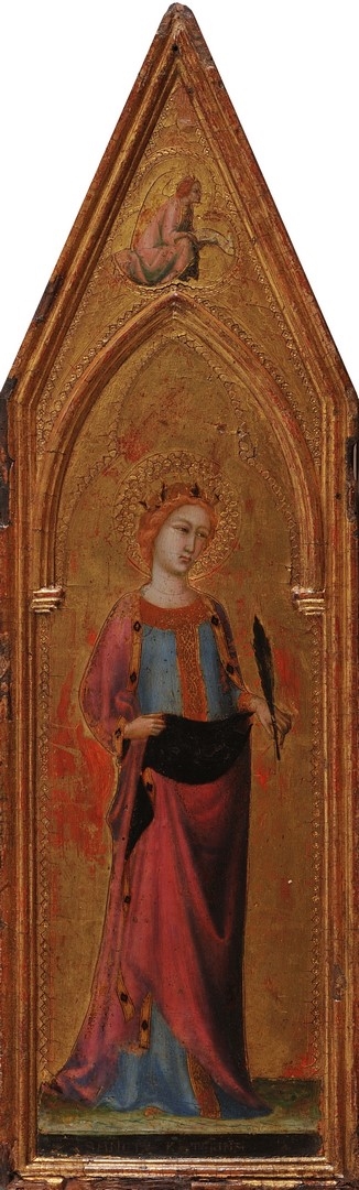 Sainte martyre surmontée de l’Archange Gabriel ; Sainte martyre (Sainte Catherine de Sienne ou Sainte Agathe) surmontée de l'ange de l'Annonciation ; Sainte Catherine