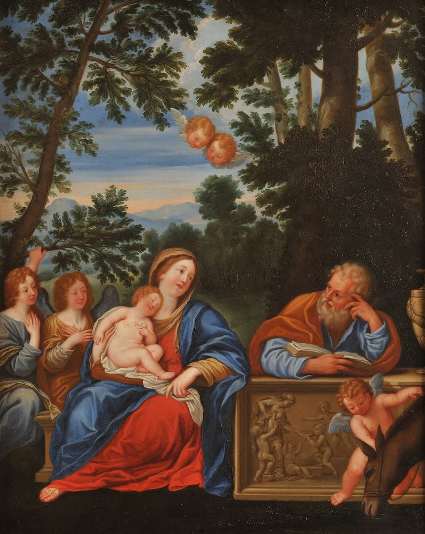 Le Repos de la Sainte Famille durant la fuite en Égypte ; Sainte Famille