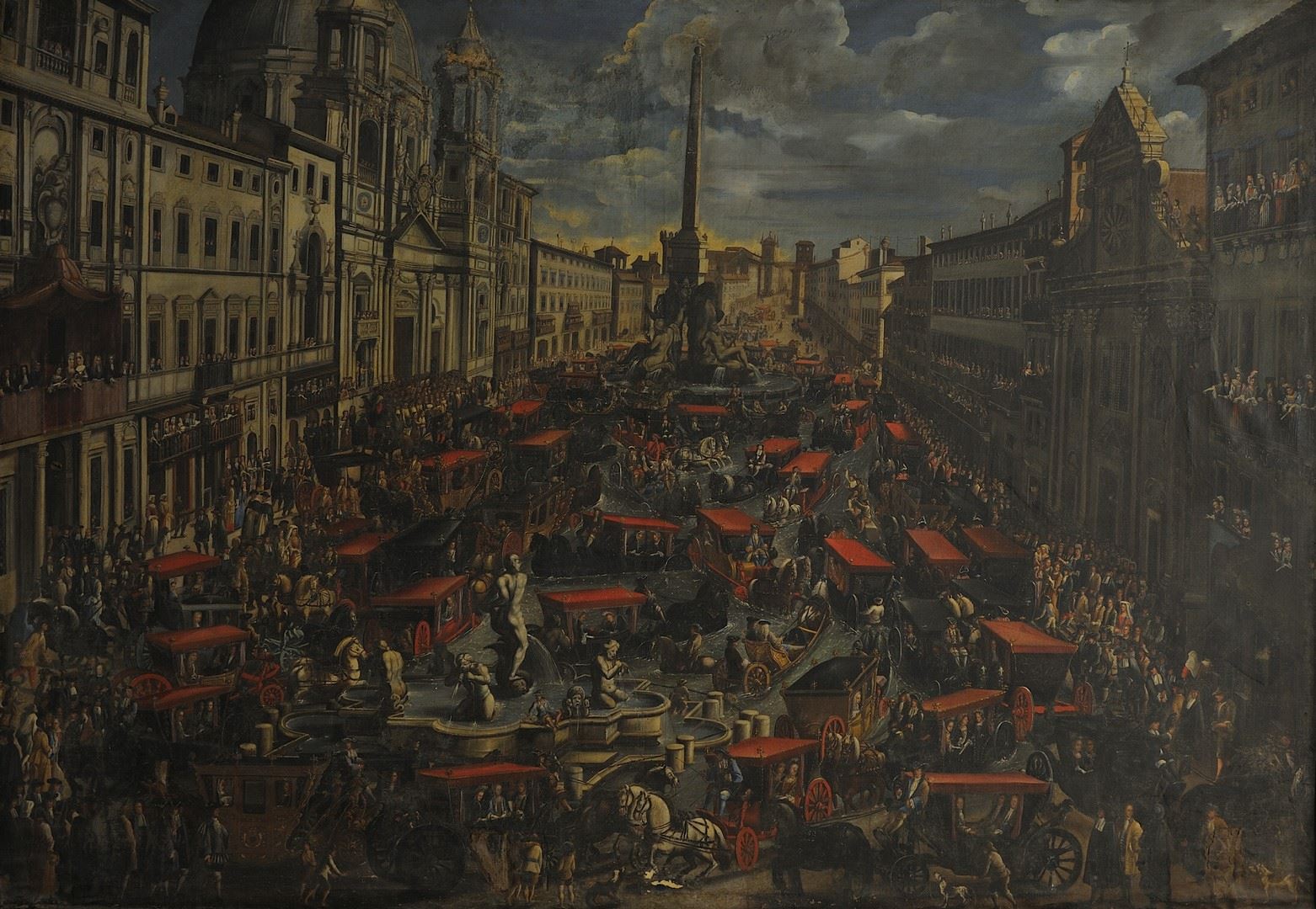 Fête dominicale de ferragosto sur la Piazza Navona