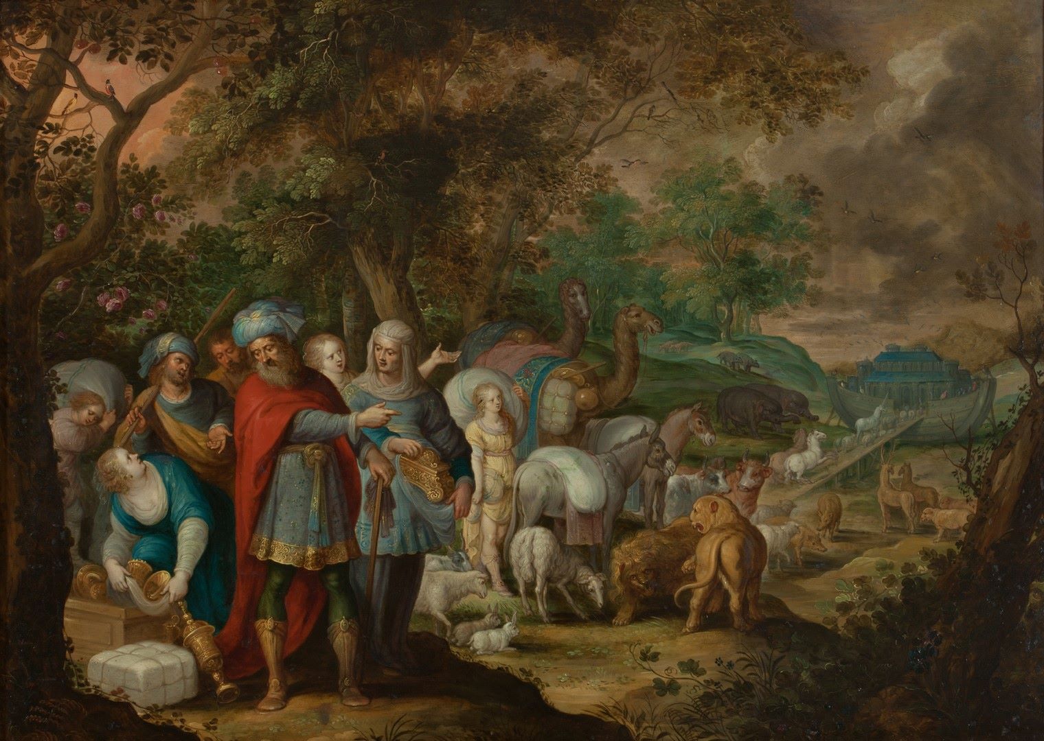 Noé dirige l'entrée des animaux dans l'arche