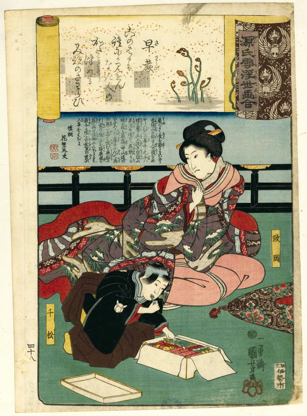 Personnages une femme et un enfant