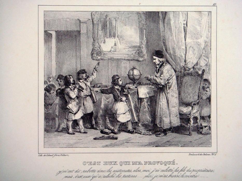 C'est eux qui m'a provoqué. Y m'ont dit: rabotte donc les aristocrates, alors, moi, j'ai calotté les fils du propriétaire, mais, c'est eux qu'a reliché les tartines......moi, je m'as brossé le ventre...