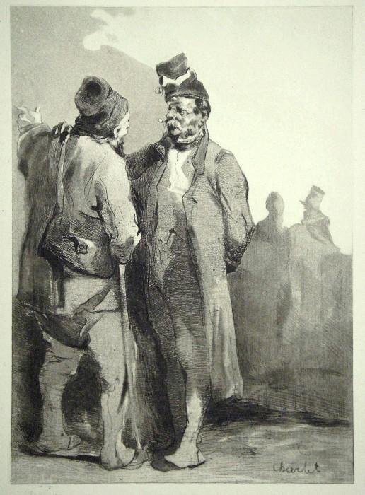 Deux hommes discutant