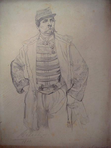 Général de la Moricière (au verso: croquis d'un paysage avec des arbres)