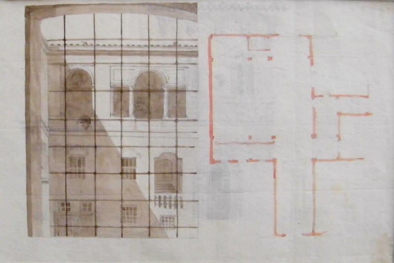 Vue de la cour de la maison Estofi, Modène (Vue de la cour de la maison Estofi du bureau du quartier maître, Modène)