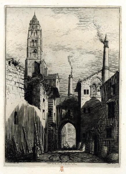 Estampe (n°244) : Une rue au Puy au XIIe siècle