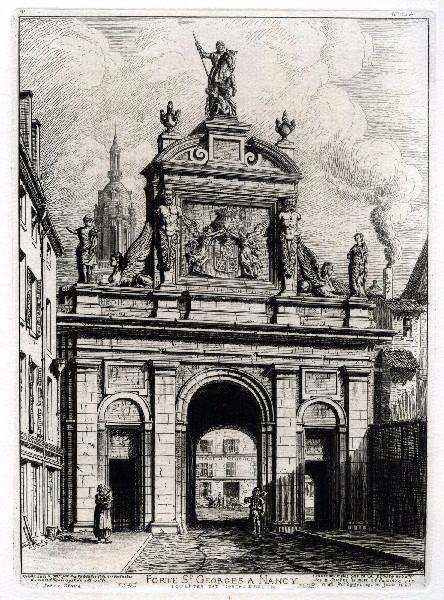 Estampe (n°334) : Porte St Georges à Nancy, sculptée par Florent Drouin
