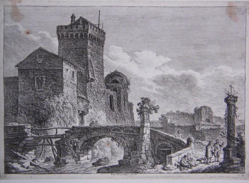 Château et pont renforcé en bois, ruines