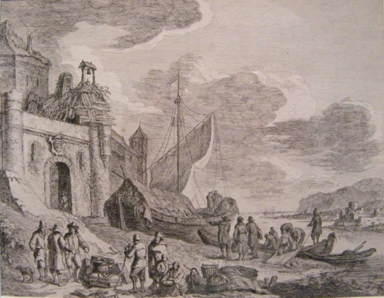 Pêcheurs à l'entrée de la porte de la ville