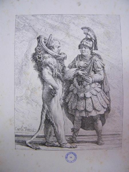 Deux hommes déguisés : un romain et un lion