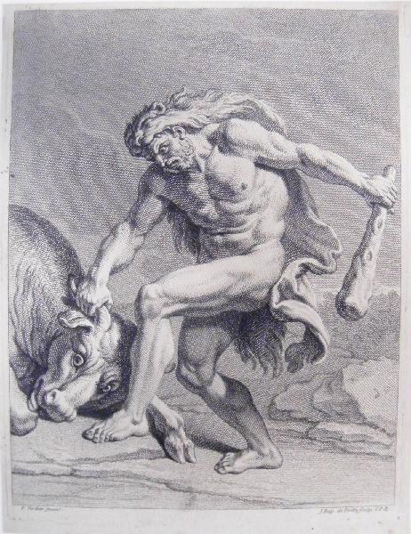 Hercule combattant le taureau de Crète