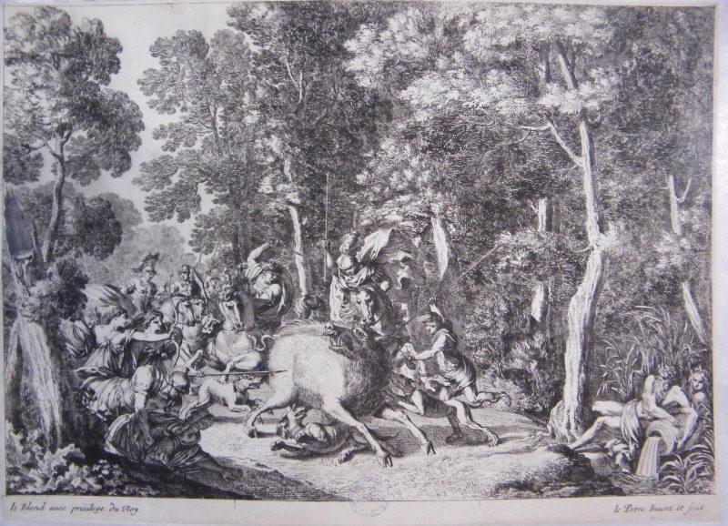 Scène de chasse au sanglier