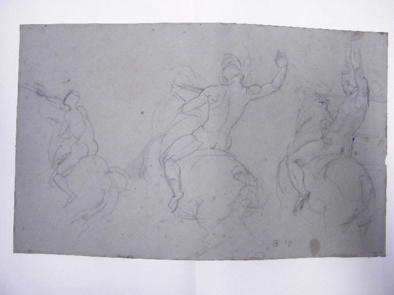 Etudes pour la figure de la Poésie sur Pégase