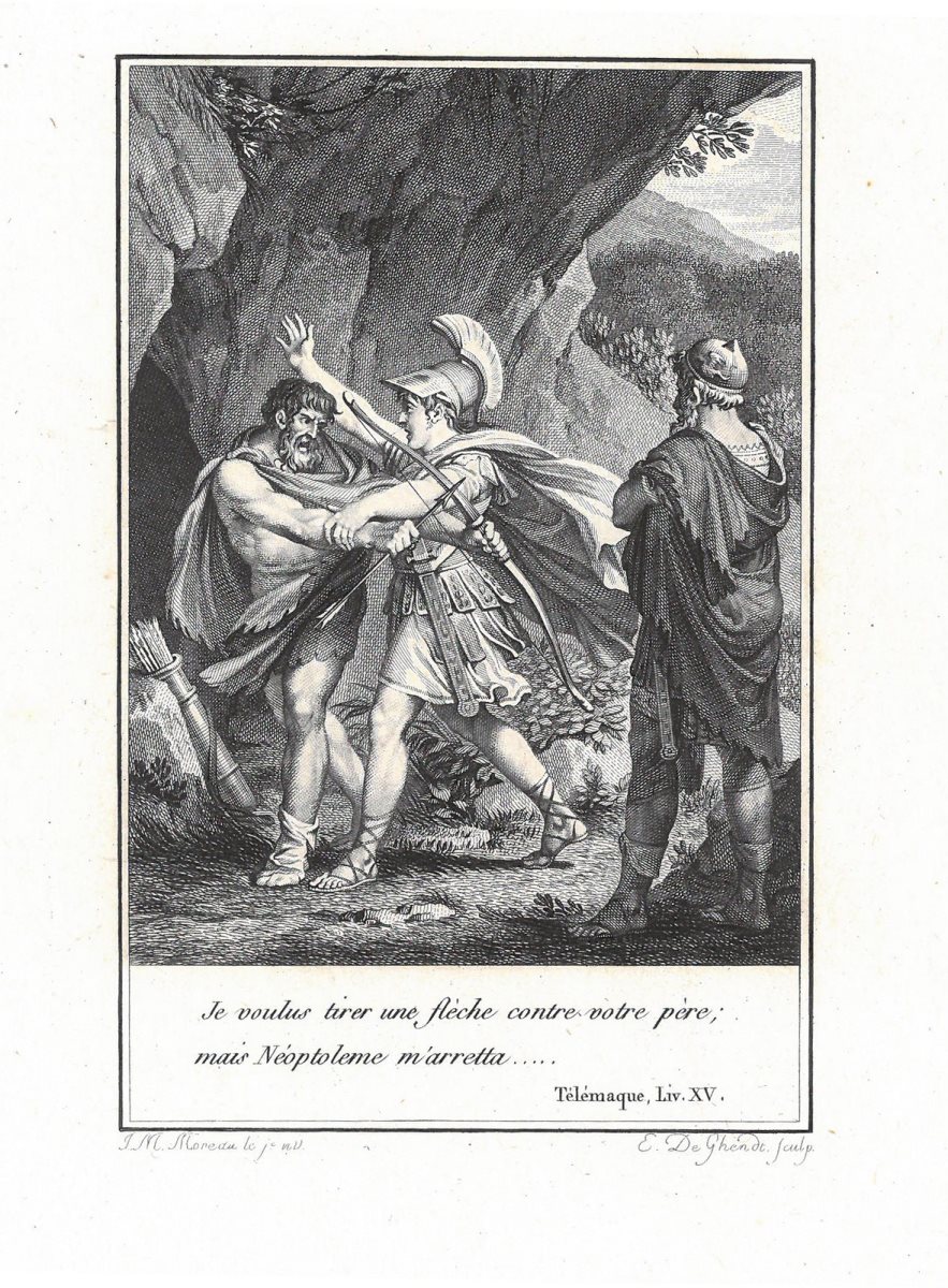 Je voulus tirer une flèche contre votre père; mais Néoptolème m'arreta ...