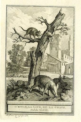 L'aigle, la laie et la chatte, III, 6