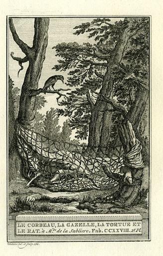 Le corbeau, la gazelle, la tortue et le rat, XII, 15 (2e planche)