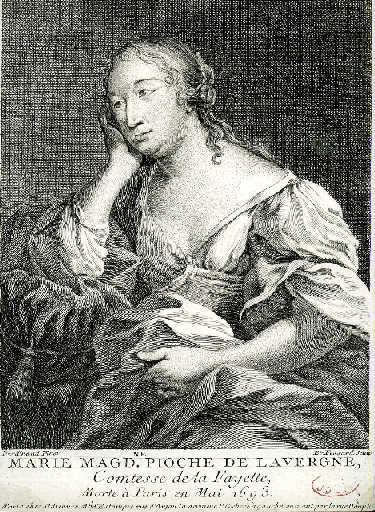 Marie-Madeleine Pioche de La Vergne ((Paris 1634- Paris 1693) ) ; Comtesse de La Fayette (Morte à Paris en mai 1693 Brillante femme de Lettres Françaises. Auteur de 'La Princesse de Clèves' en 1678. La Fontaine fréquentait son salon à Paris)