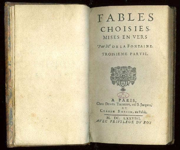 Fables choisies mises en vers par M. de La Fontaine (Tome 1 à 5)