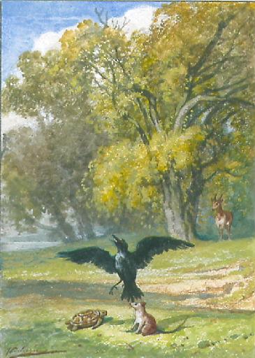 Le Corbeau, la Gazelle, la Tortue et le Rat, XII, 15 (livre XII, fable 15)