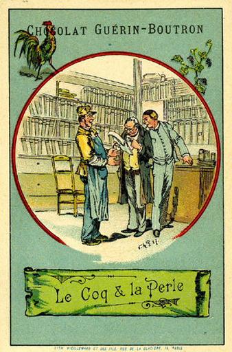 Le Coq et la Perle, I, 20 (Le texte de la fable est reproduit au revers)