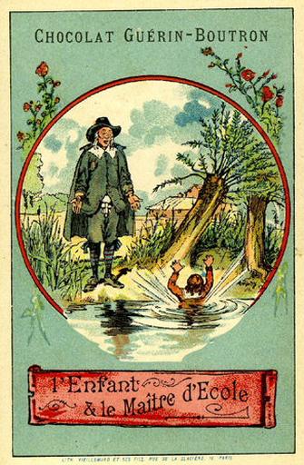 L'Enfant et la Maître d'école, I, 19 (Le texte de la fable est reproduit au revers)