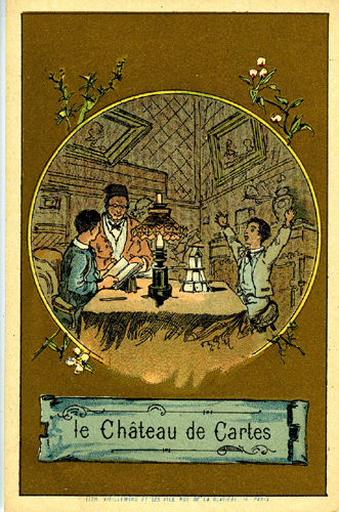Le Château de Cartes (Le texte de la fable est reproduit au revers)
