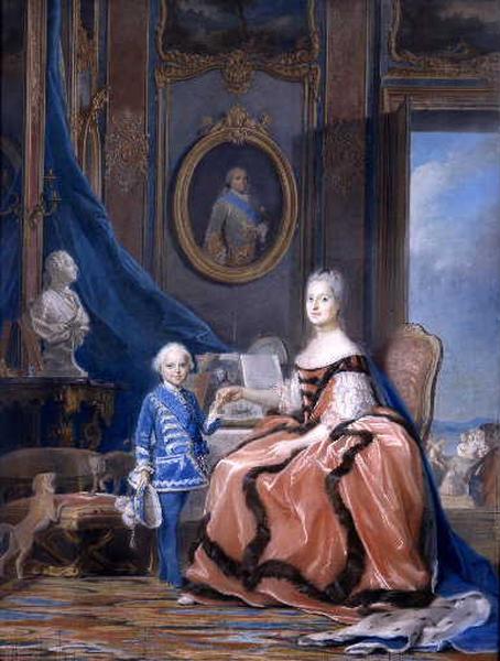 Marie-Josèphe de Saxe, dauphine et l'un de ses fils