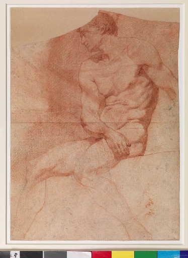 Académie d'homme assis, fragment