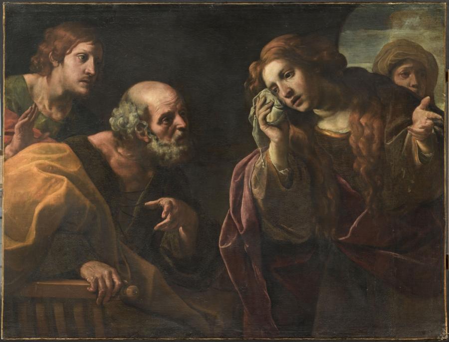 La Madeleine venant annoncer à saint Pierre et saint Jean la disparition du corps du Christ (Titre d'usage)