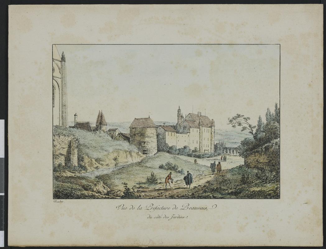Vue de la Préfecture de Beauvais, du côté des jardins (Titre inscrit)
