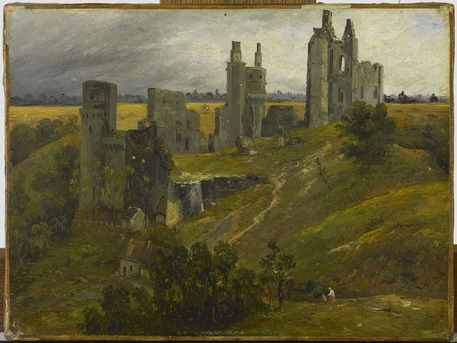 Vue du château de Pierrefonds en ruines (Titre d'usage)