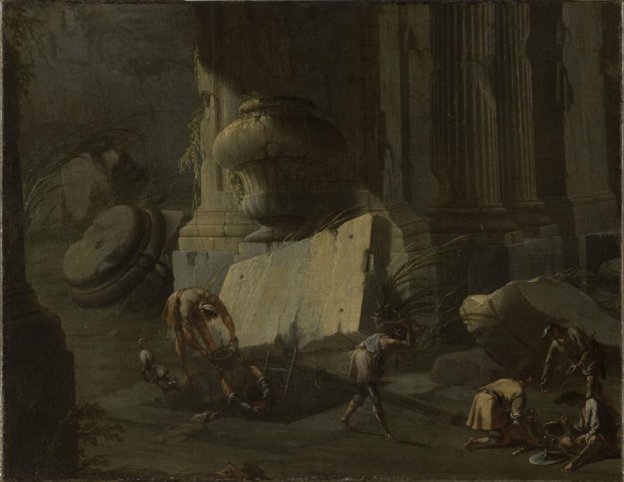 Paysage nocturne avec ruines (Titre d'usage)