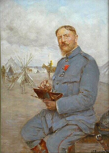 Autoportrait de Joseph Félix Bouchor en peintre de l'Armée