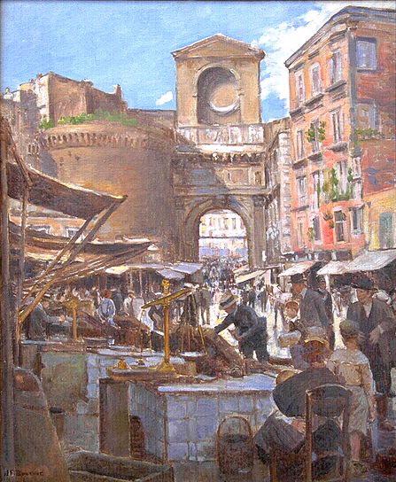 Porta Capuana à Naples (titre inscrit)