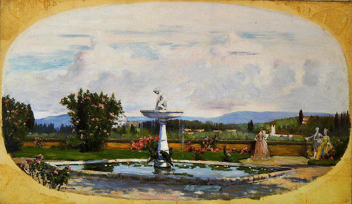 La vasque aux singes dans les jardins Boboli à Florence (titre inscrit)