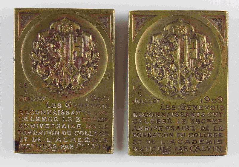Médaille du 350ème anniversaire de la fondation du Collège et de l'Académie de Genève par Calvin