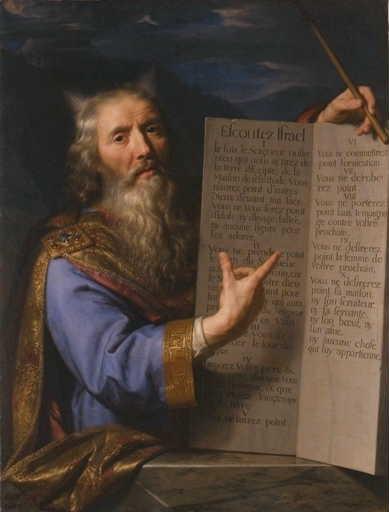 Moïse présentant les tables de la Loi