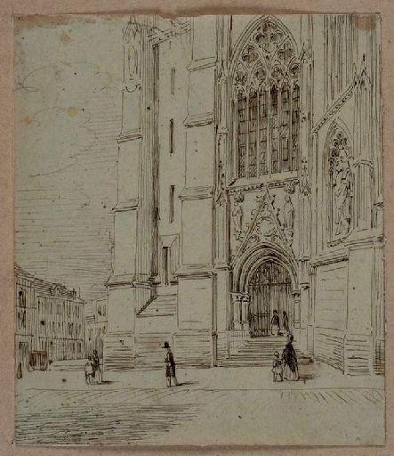 Amiens : le portail Saint-Christophe de la cathédrale Notre-Dame ; Amiens : la Cathédrale, portail de Saint-Christophe