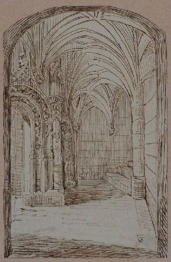 Amiens : l'escalier de l'ancien hôtel des Moineaux, rue de Noyon, (1828 ?) ; Amiens : maison rue de Noyon (ancien hôtel des Moineaux), l'escalier, 1828