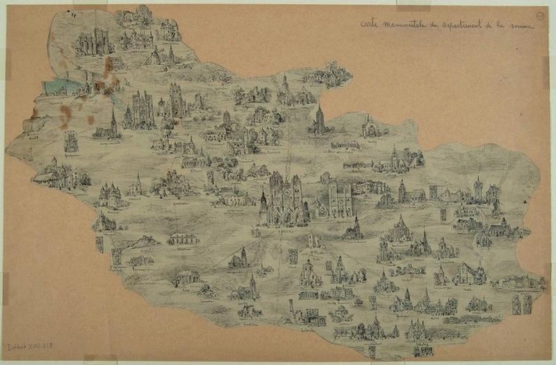 Carte monumentale du département de la Somme, (vers 1850)