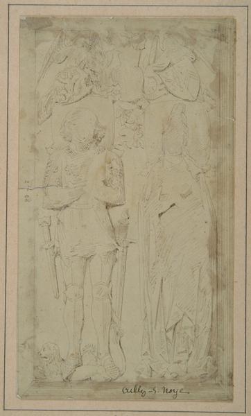 Dalle funéraire de Jean de Hautbourdin et de Jacqueline de la Trémoille, à Ailly-sur-Noye ; Ailly-sur-Noye : Pierre tombale (autre titre)