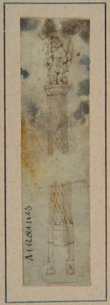 Fragment d'un portail avec statue de saint Roch provenant d'Airaines ; Airaines (autre titre)