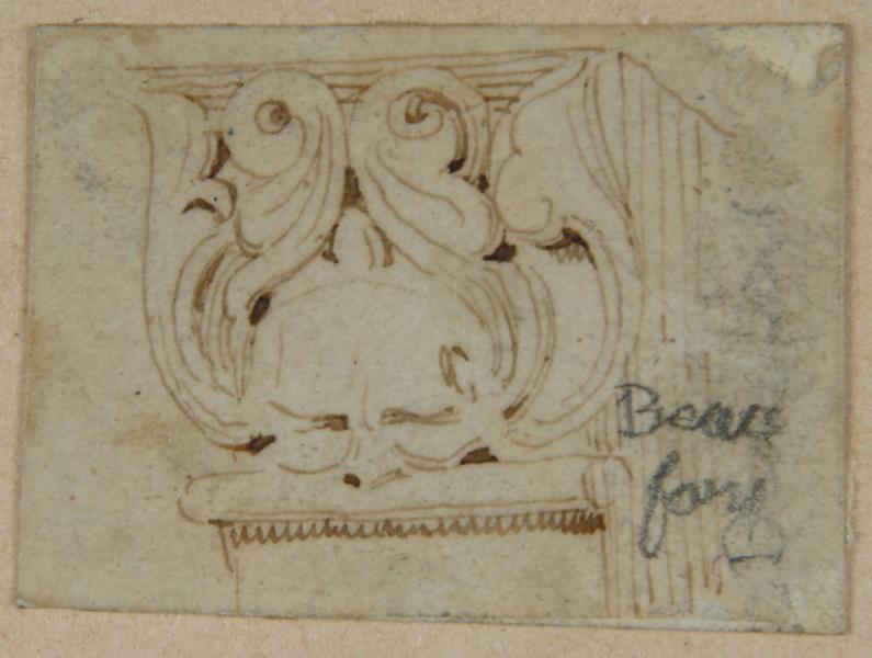 Chapiteau à feuillages provenant de Beaufort-en-Santerre ; Beaufort en Santerre (autre titre)