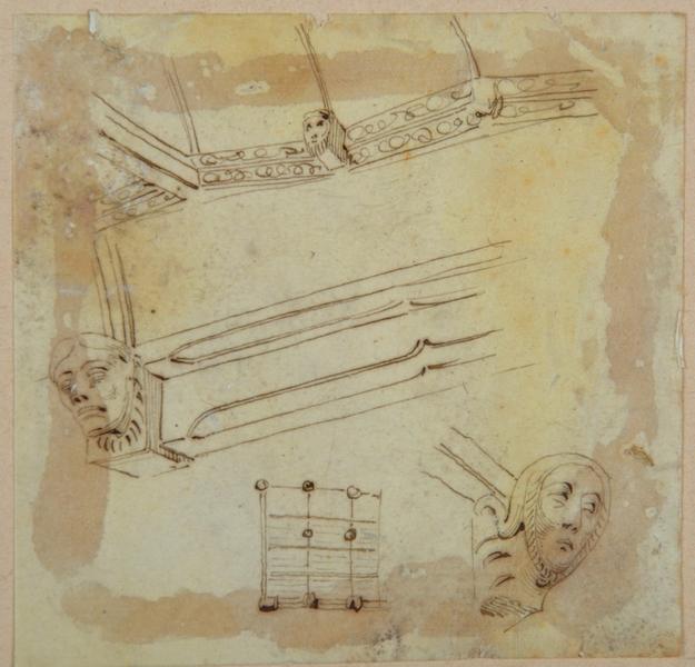 Corbeaux et frises sculptées de l'église de Berneuil ; Berneuil (autre titre)