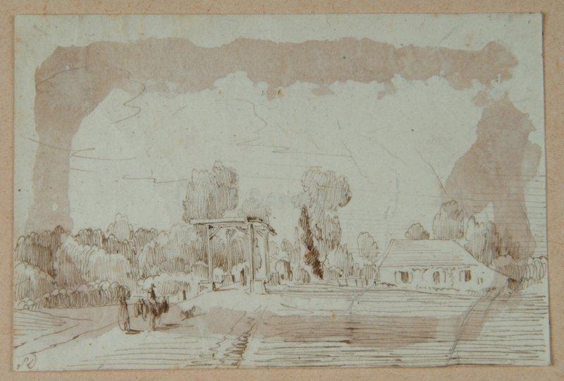 Le pont-levis et le moulin à papier sur la Somme, à Daours ; Daours : Le Pont-levis sur la vieille Somme et le moulin à papier (autre titre)