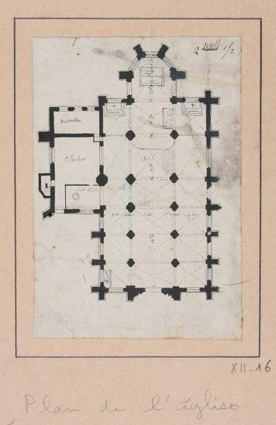 Plan de l'église de Davenescourt ; Davenescourt : Plan de l'église (autre titre)