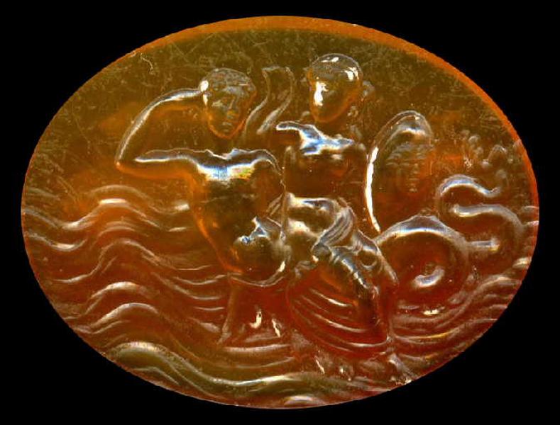 Dieu marin portant une femme
