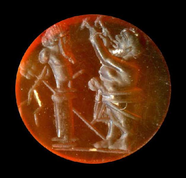 Silène jouant de l'aulos