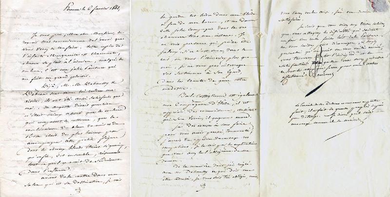Péronne 6 janvier 1843, à Charles Henri Michel